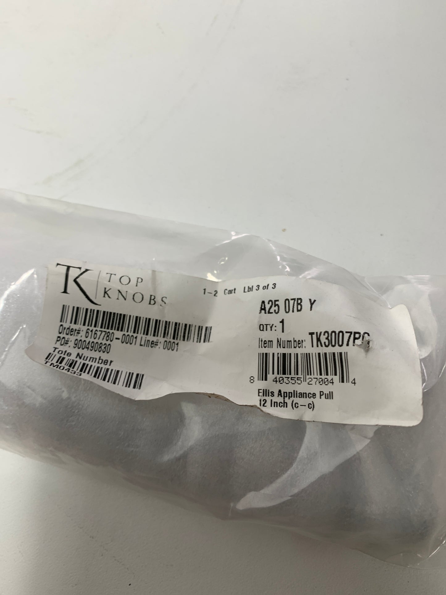 Top Knobs TK3007PC Ellis 12 Inch Center to Center Bar Appliance Pull Polished Chrome