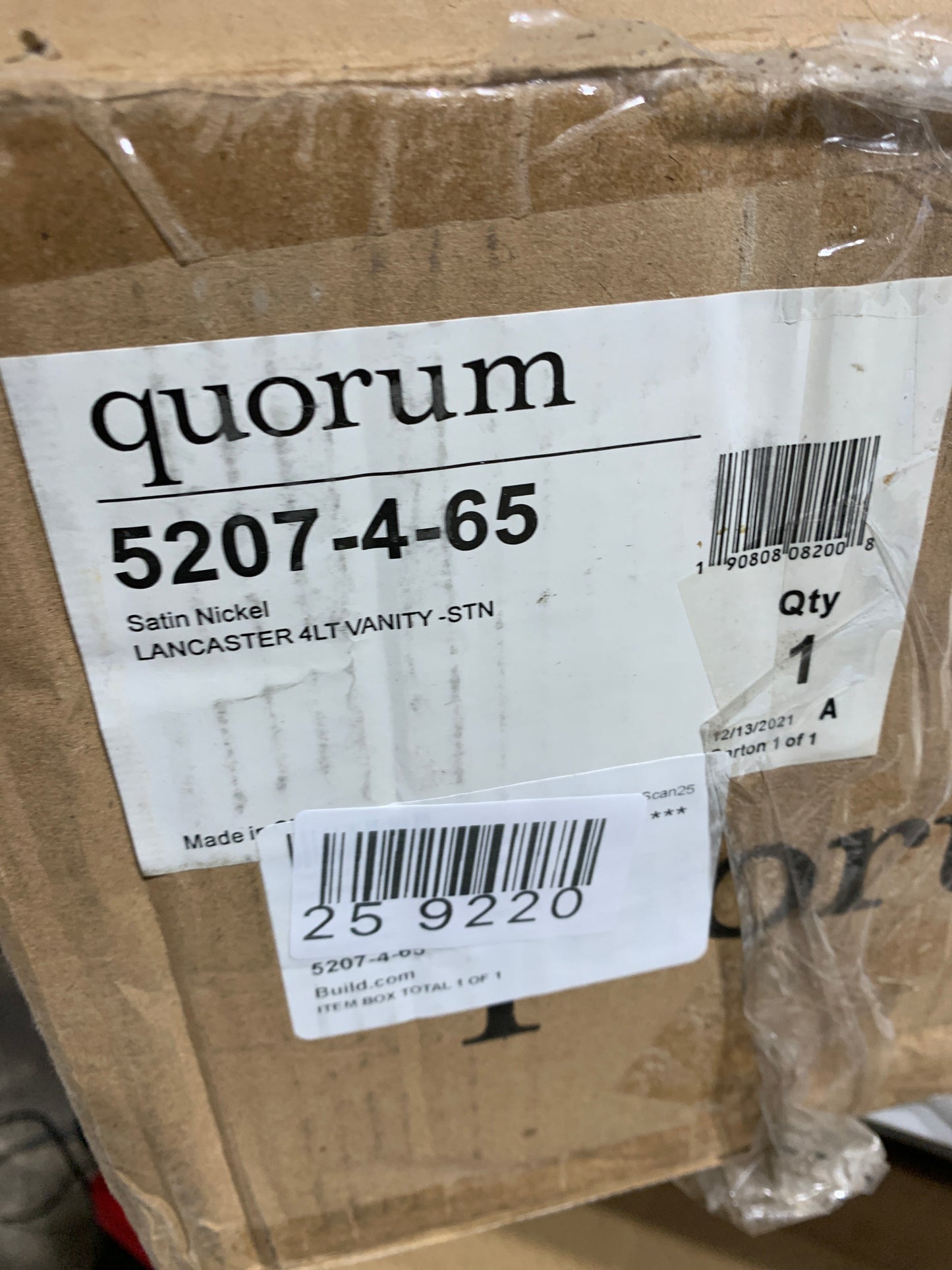 Quorum International 5207-4 Lancaster 4 Light 27-1/2" Wide Bathroom Vanity Light Satin Nickel