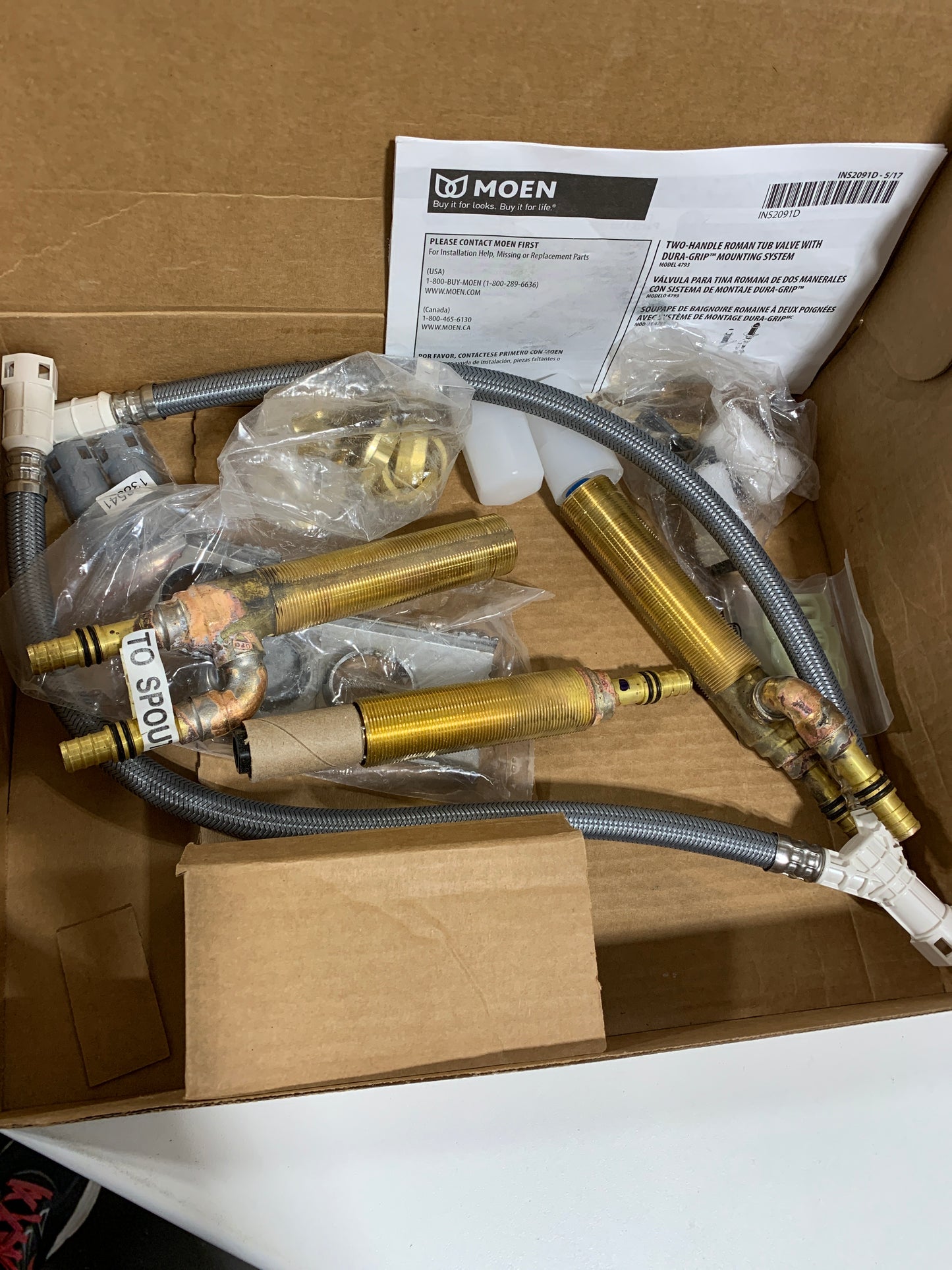 Moen 4793 1/2 Inch PEX Roman Tub Rough-in Valve with Adjustable Centers from the M-PACT Collection Valves Rough in Valves Tub Faucet Valves