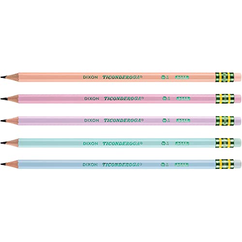 Dixon Ticonderoga DIXX13710 Pastel Wood Tic Pencil, Assorted Color - Pack of 10