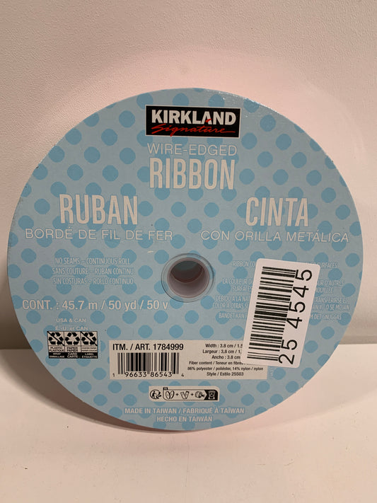 Kirkland Wire-Edged Ribbon Pink 1.5" Wide 50 YD