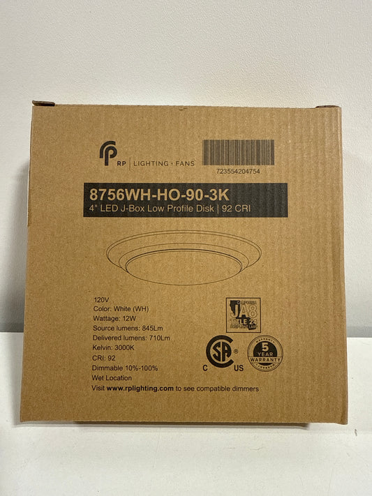 RP Lighting and Fans 8756-HO-90-3K Unich 6" Wide Flush Mount Ceiling Fixture White