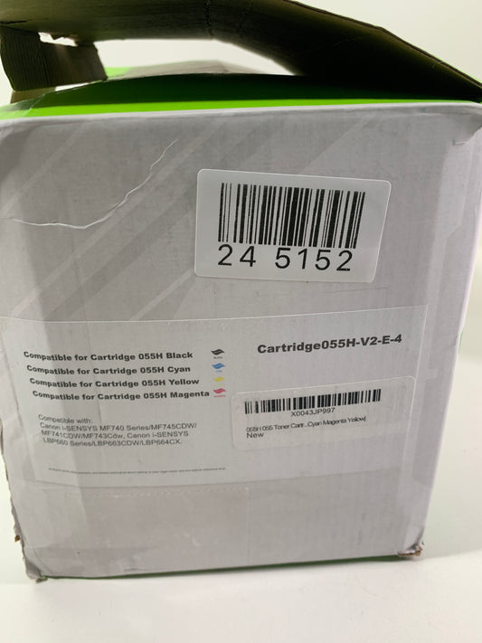 055H 055 Toner Cartridge Set: 4 Pack Compatible Replacement for Canon 055H 055 for Canon Color ImageCLASS MF743Cdw MF741Cdw MF745Cdw MF746Cdw LBP664Cdw Printer |Black Cyan Magenta Yellow|