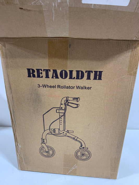 Premium 3 Wheel Rollator Walker for Seniors, Lightweight Foldable Elderly Three Wheeled Rollator with Storage Bag, Aluminum Mobility Aid Rolling Walke