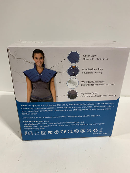 Heating Pad for Neck and Shoulders and Back, Birthday Gifts for Women Men Mom Dad Wife, Weighted Heating Pad for Back Pain Relief, Electric Heat Pad 6 Heat Settings 4 Timers Auto-Off, 22" x 37" Blue