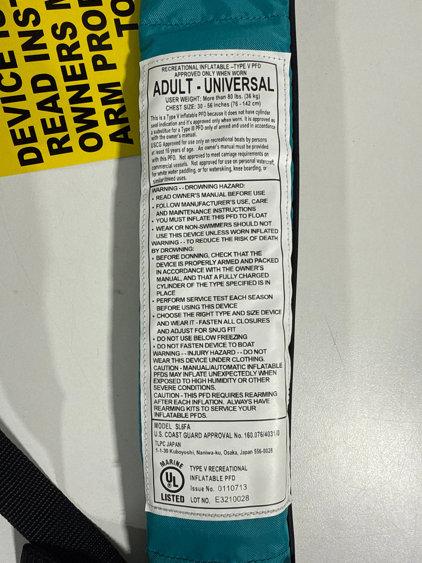 Saguaro 24 Gram Inflatable PFD – Automatic (Teal/Black)