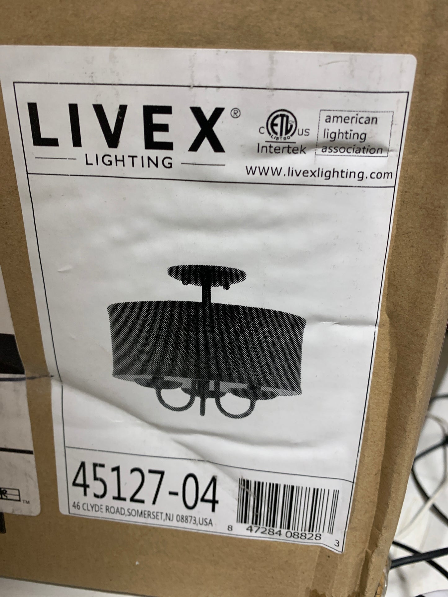 Livex Lighting, 45127-04, Winchester, Semi-Flush, Black