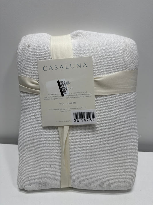 Full/Queen Micro Waffle Bed Blanket White - Casaluna™: Lyocell & Cotton, OEKO-TEX Certified, Machine Washable