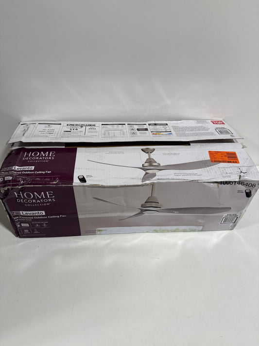 Levanto 52 in. Integrated LED Indoor/Outdoor Brushed Nickel Ceiling Fan with Light Kit