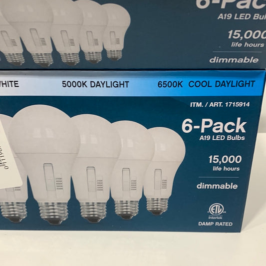 6 Feit Electric LED 5-Color Choice Intellibulb - 60W Equivalent - 15 Year Life - 800 Lumen, 2700K Soft Whit, 3000K Bright White, 4000K Cool White, 5000K