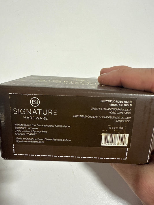 Signature Hardware 948293 Greyfield Single Robe Hook Brushed Gold