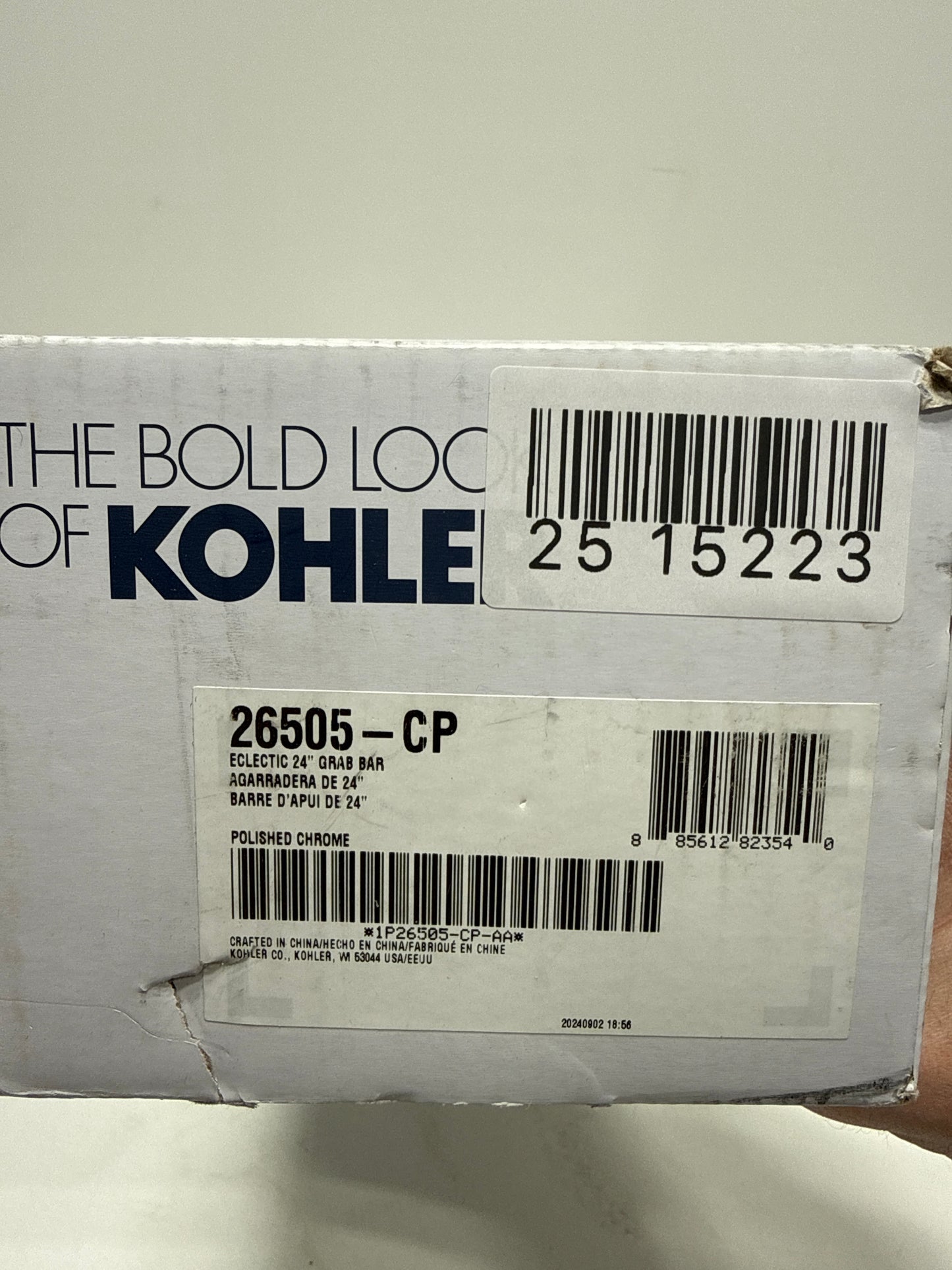 Kohler K-26505 Eclectic 24" Grab Bar Polished Chrome