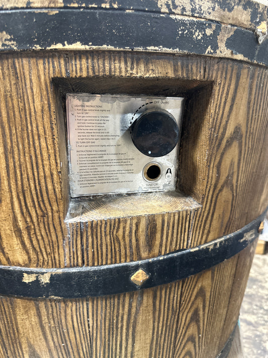 As Is Sunbeam Wine Barrel Fire Pit