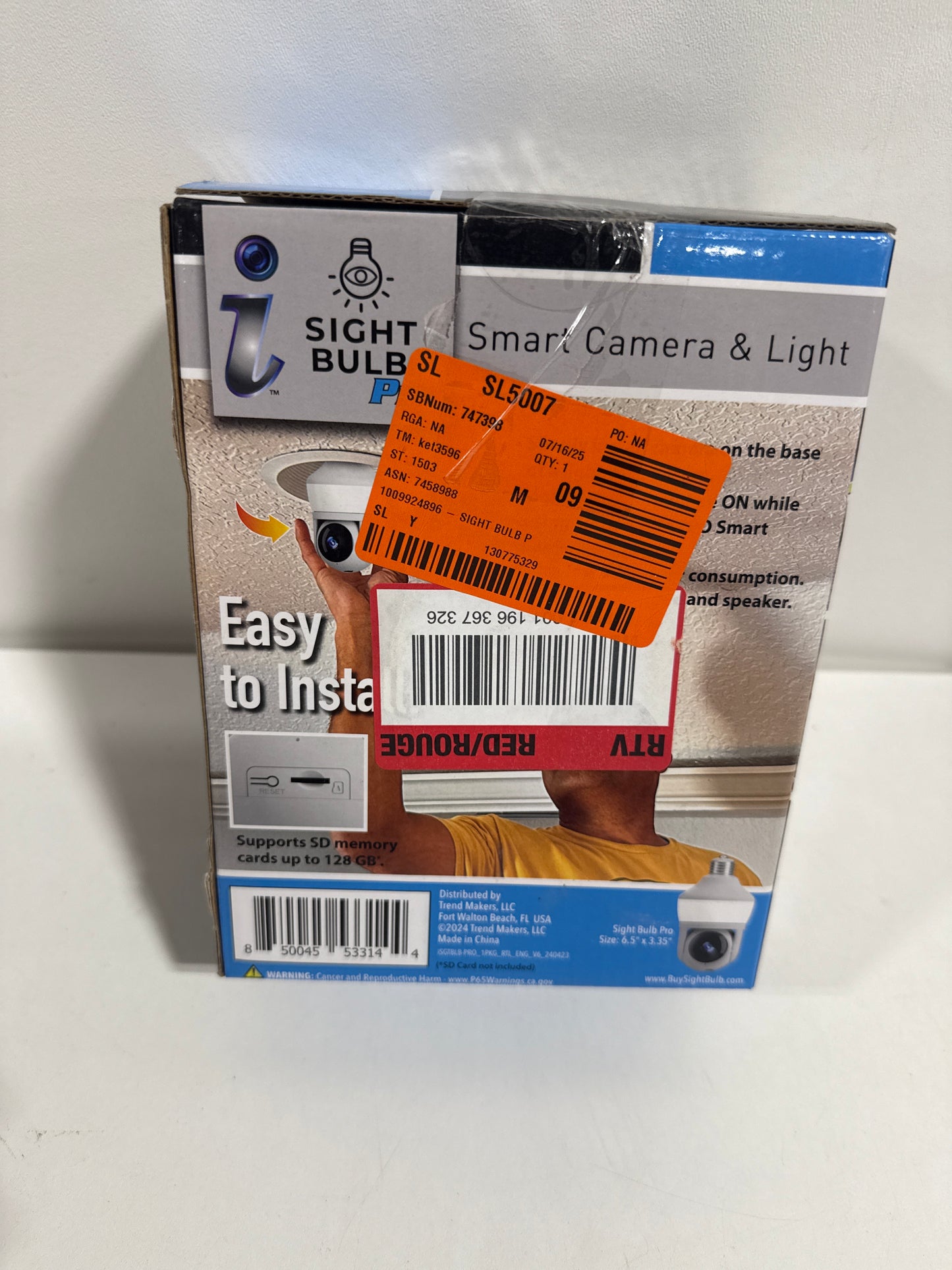 Motion Detecting 360-Degree Indoor/Outdoor Wi-Fi Home Security Camera with Light