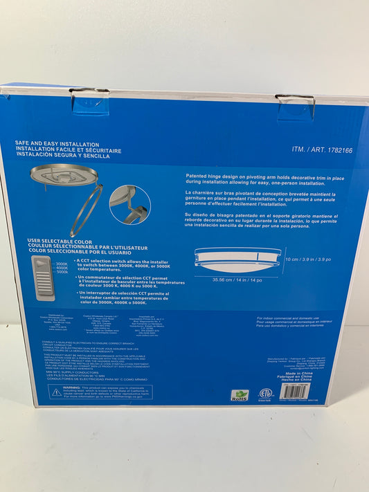 Energetic Lighting 14" LED Flush Mount Light Fixture Brushed Nickel