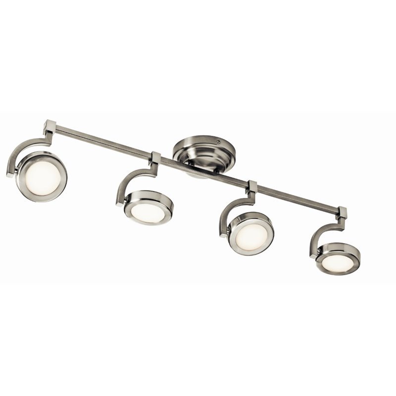 Elan 83382 Andlos Rail, 4 Light LED 19.2 Total Watts, Brushed Nickel