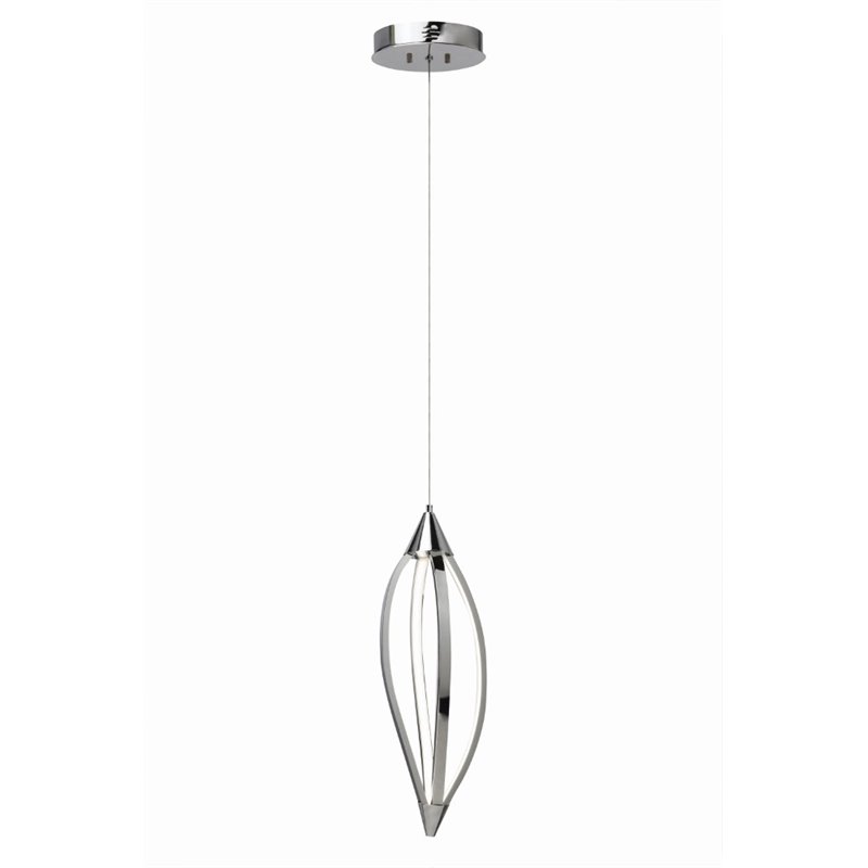 Elan Meridian Pendant Meridian 8" Wide LED Abstract Mini Pendant Chrome Indoor Lighting Pendants
