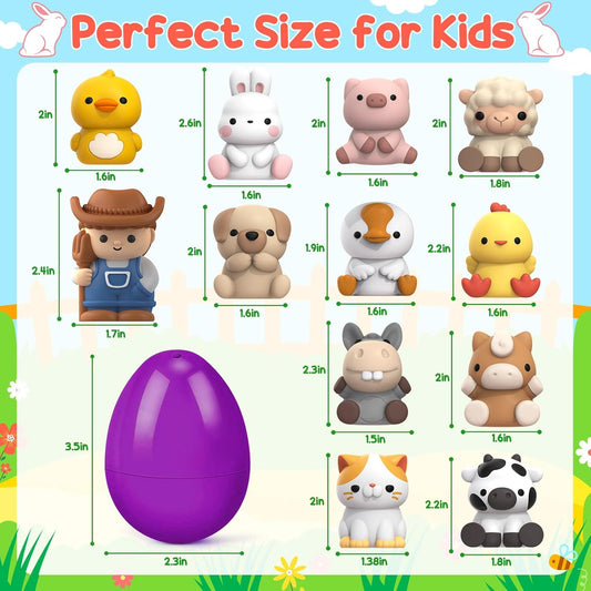 12 PCS Easter Eggs with Finger Puppets