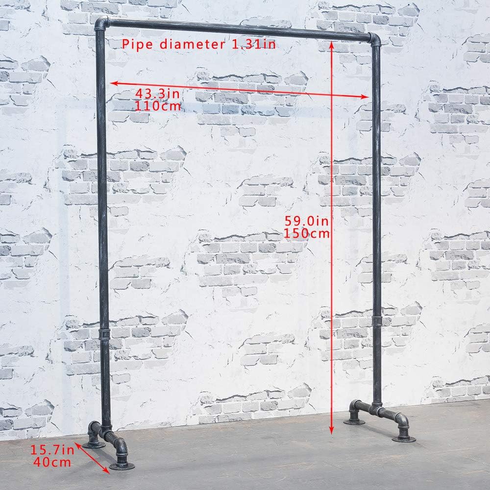 Industrial Pipe Clothing Rack 59in,Clothes Racks for Hanging Clothes,Heavy Duty Display Garment Rack