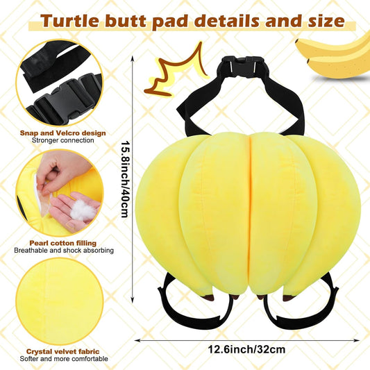 Poen 5 Pcs Cute Protection Hip Butt Pad Banana Protective Gear for Snowboarding Ski with Elbow Protection Pads and Knee Protection Pads Banana 3D Hip Protectors for Kids Adults