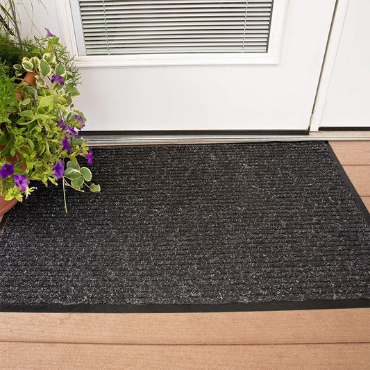 Notrax 109 Brush Step Carpeted Indoor/Outdoor Entrance Mat for Home or Office, 3' X 4', Absorbent Slip Resistant Heavy Duty Entry Mat, Charcoal, 109S0034CH
