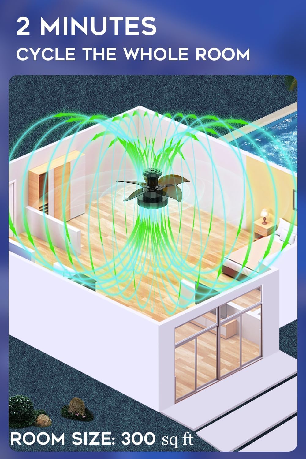 LEDMO Ceiling Fans with Lights and Remote Control, 24 inch Black Ceiling Fan, Quiet Reversible Motor, 5 Blades, Multi-Speed Reversible Airflow for All Seasons Bedroom, Living Room, Kitchen, Office