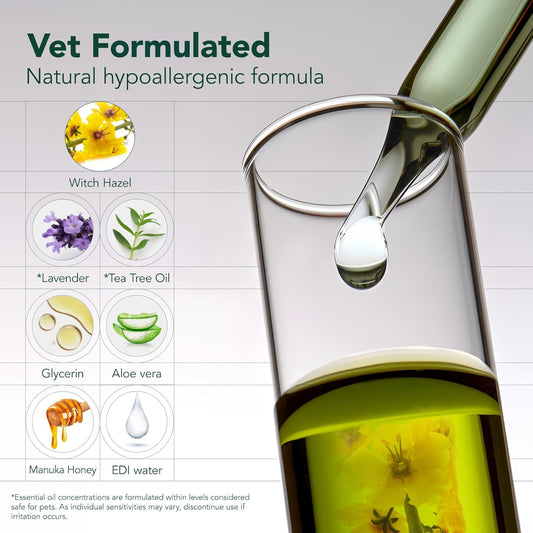 SmileDenX Dog Ear Cleaner Wipes - Dog Ear Infection Treatment Fast Relief from Ear Itching and Inflammation, Cat Ear Wipes Gently Remove Ear Wax Debris and Smelly (50 Pcs, Lavender)