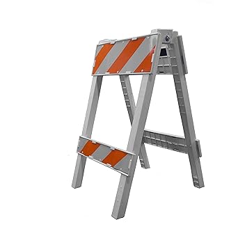 Cortina 97-01-002 Polypropylene Type II Folding Barricade, 24" Width x 40" Height, Orange on White