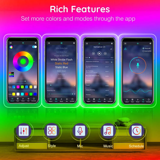 32.8Ft Neon Rope Lights,Led Rope Lights Indoor Multiple Modes Colors Rope Lights,Flexible Waterproof IP65 RGB Neon Strip Lights with 24V Remote,Music Sync,Bedroom Halloween Decorations