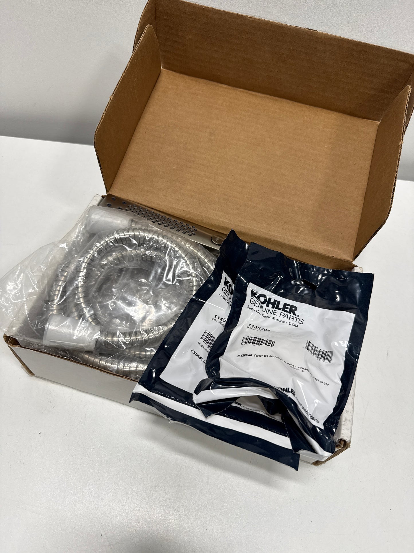 Scratch Kohler K-T22025-4 Tempered Floor Mounted Tub Filler with Built-in Diverter - Includes Hand Shower Vibrant Brushed Nickel