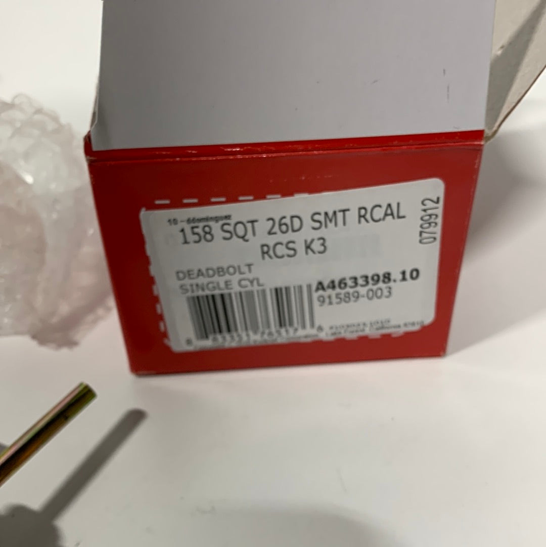 See Desc Halifax Single Cylinder Square Deadbolt -158 Series with Smartkey - Boxpack