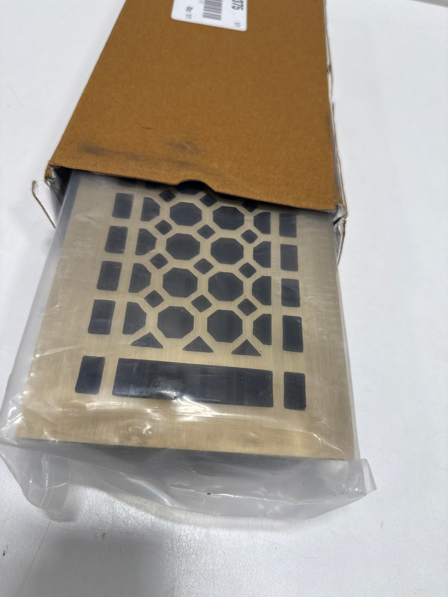 Signature Hardware 929149-4-10 Honeycomb Brass Floor Register - 4"x10" (5"x11-1/8" Overall) Antique Brass Vent Covers Registers Slatted