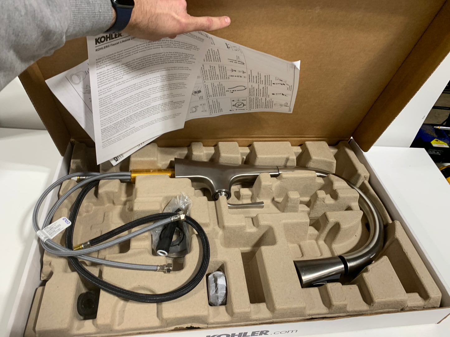 KOHLER K-22062 Graze Pull-down Kitchen Sink Faucet with Three-function Sprayhead