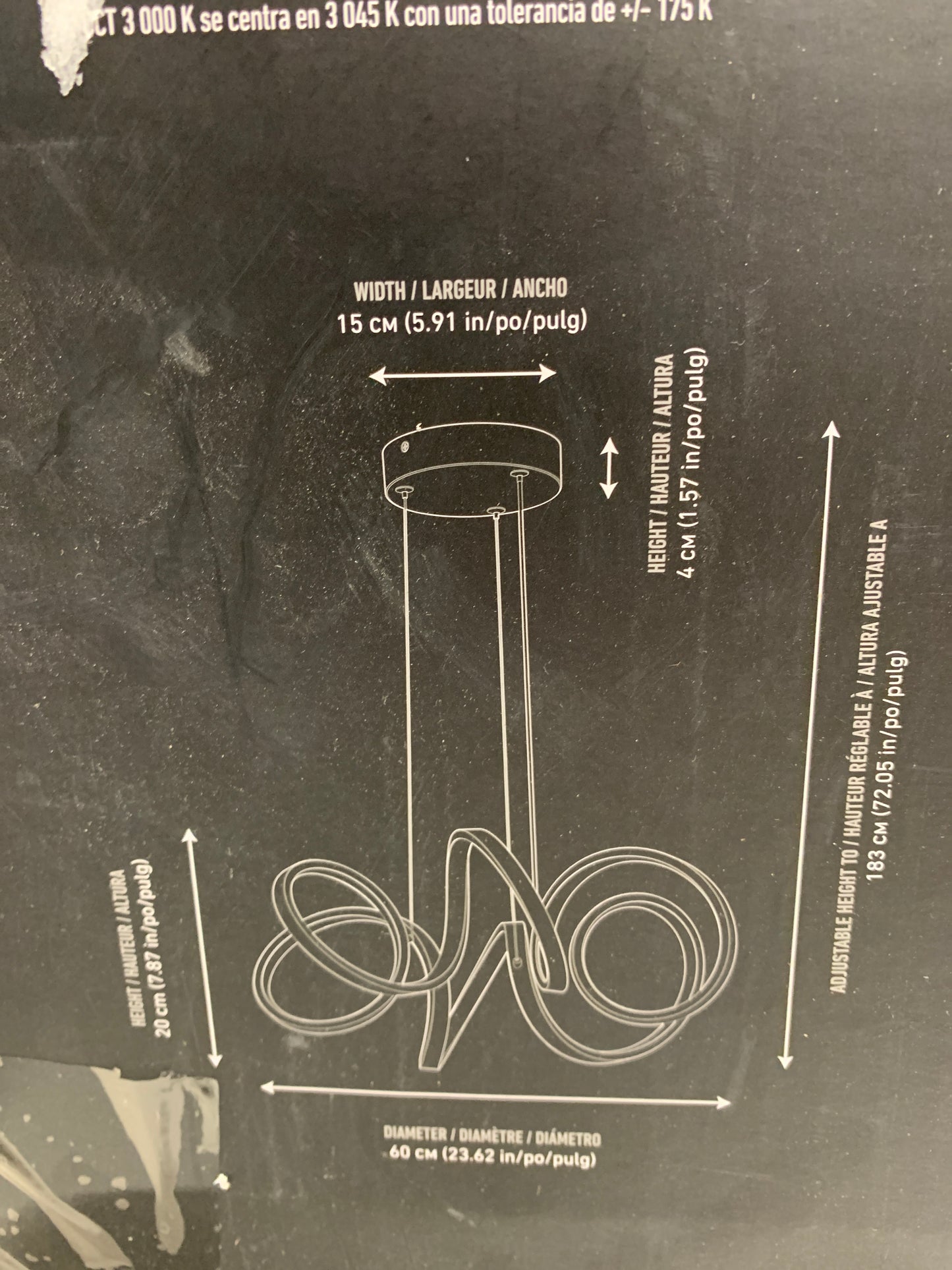 Artika Swirl Ribbon LED Pendant Ceiling Light, Silver