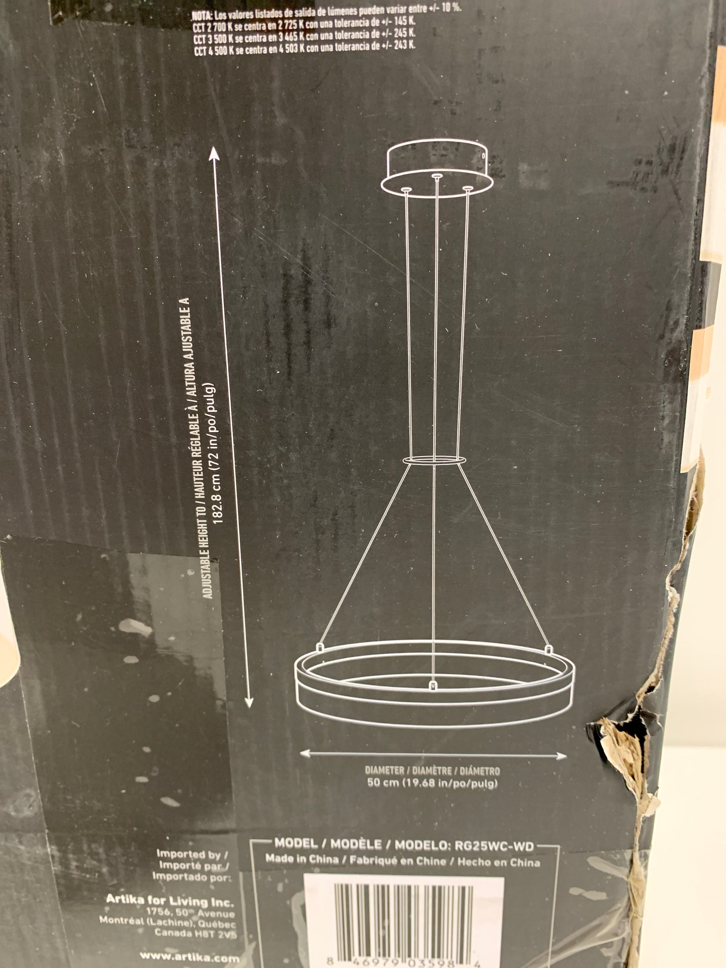 Artika Optical Ring LED Pendant Multiple CCT, Wood