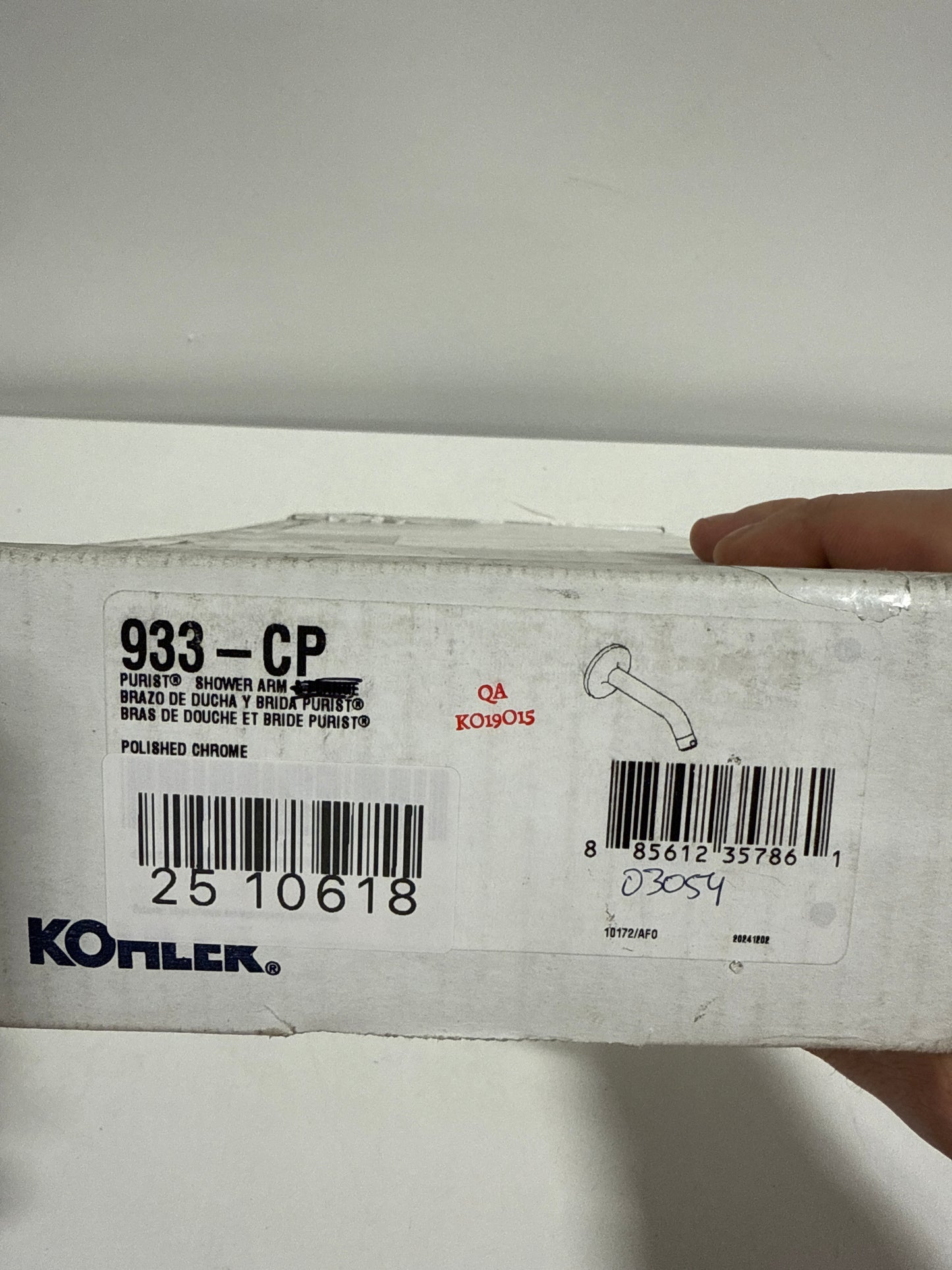 Scratch KOHLER Purist Shower Arm