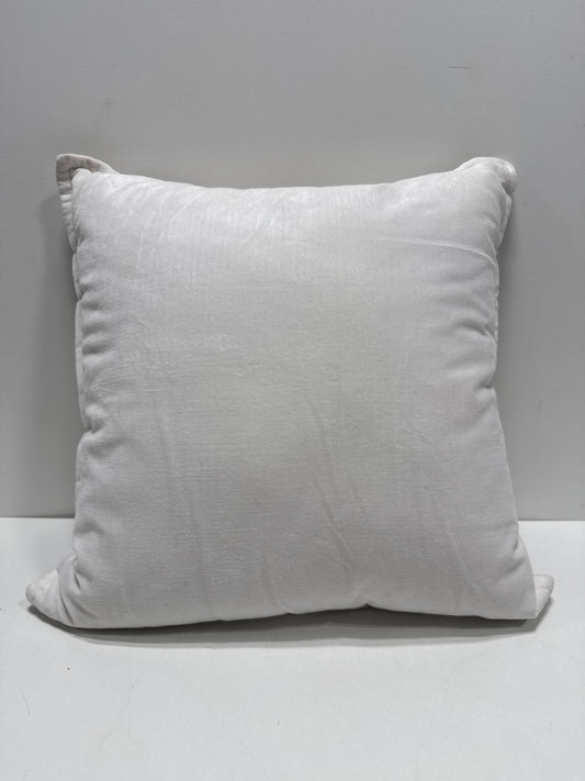 Velvet Reverse Oblong Dec Pillow Ivory - Thresholdโข: Indoor Cotton Fabric, Polyester Fill, Sewn Seam Closure
