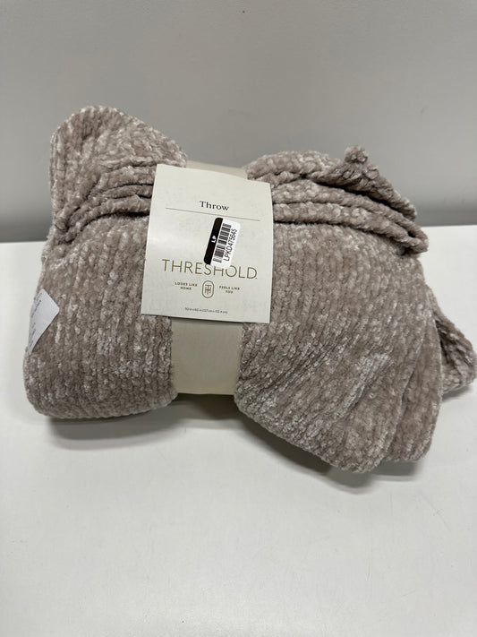 50"x60" Shiny Chenille Throw Blanket Neutral - Threshold™: Soft Knitted, Reversible, Machine Washable, Modern Home Decor