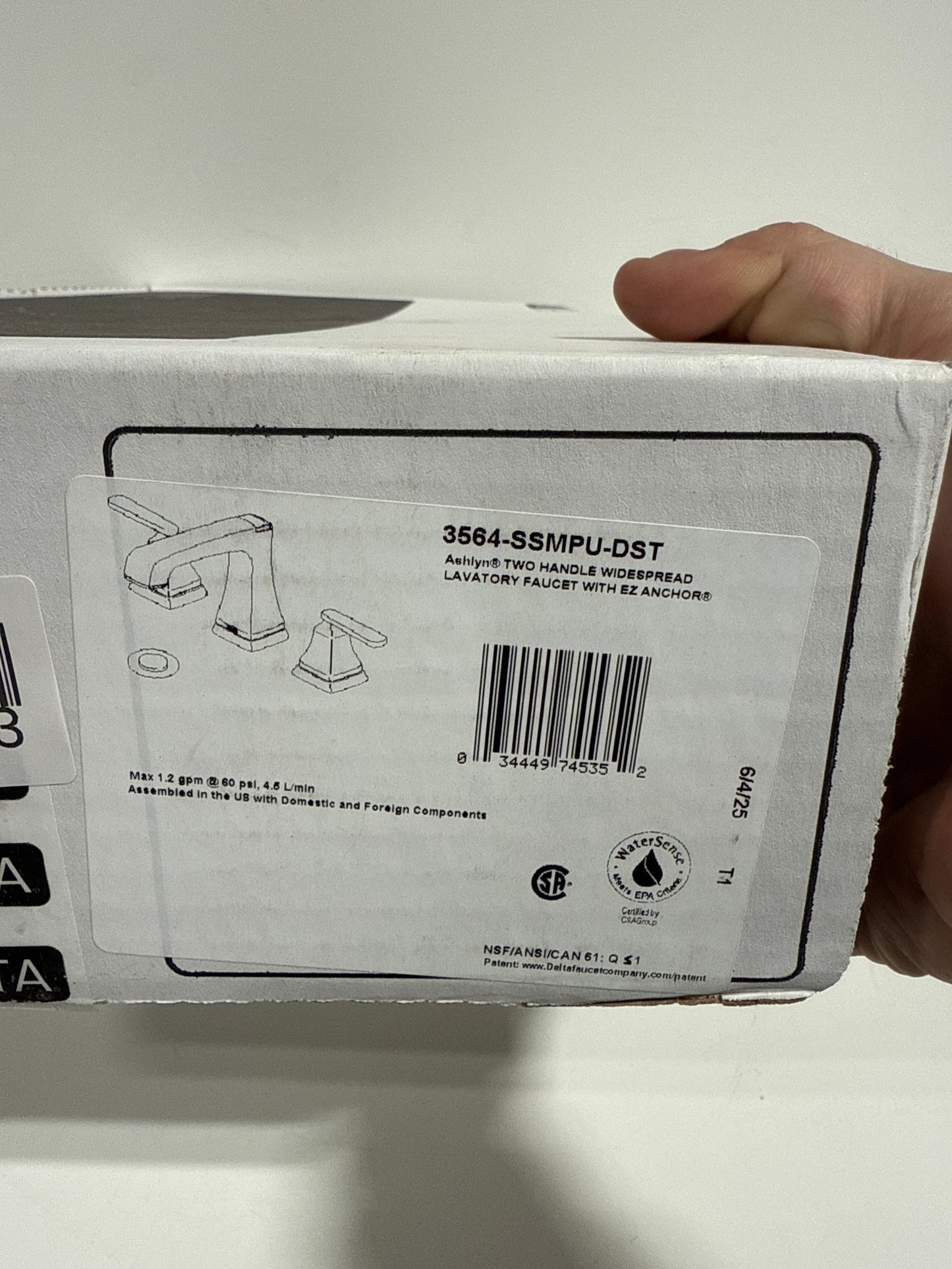 Delta 3564-MPU-DST Ashlyn 1.2 GPM Widespread Bathroom Faucet with Pop-up Drain Assembly Brilliance Stainless