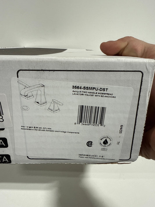 Delta 3564-MPU-DST Ashlyn 1.2 GPM Widespread Bathroom Faucet with Pop-up Drain Assembly Brilliance Stainless