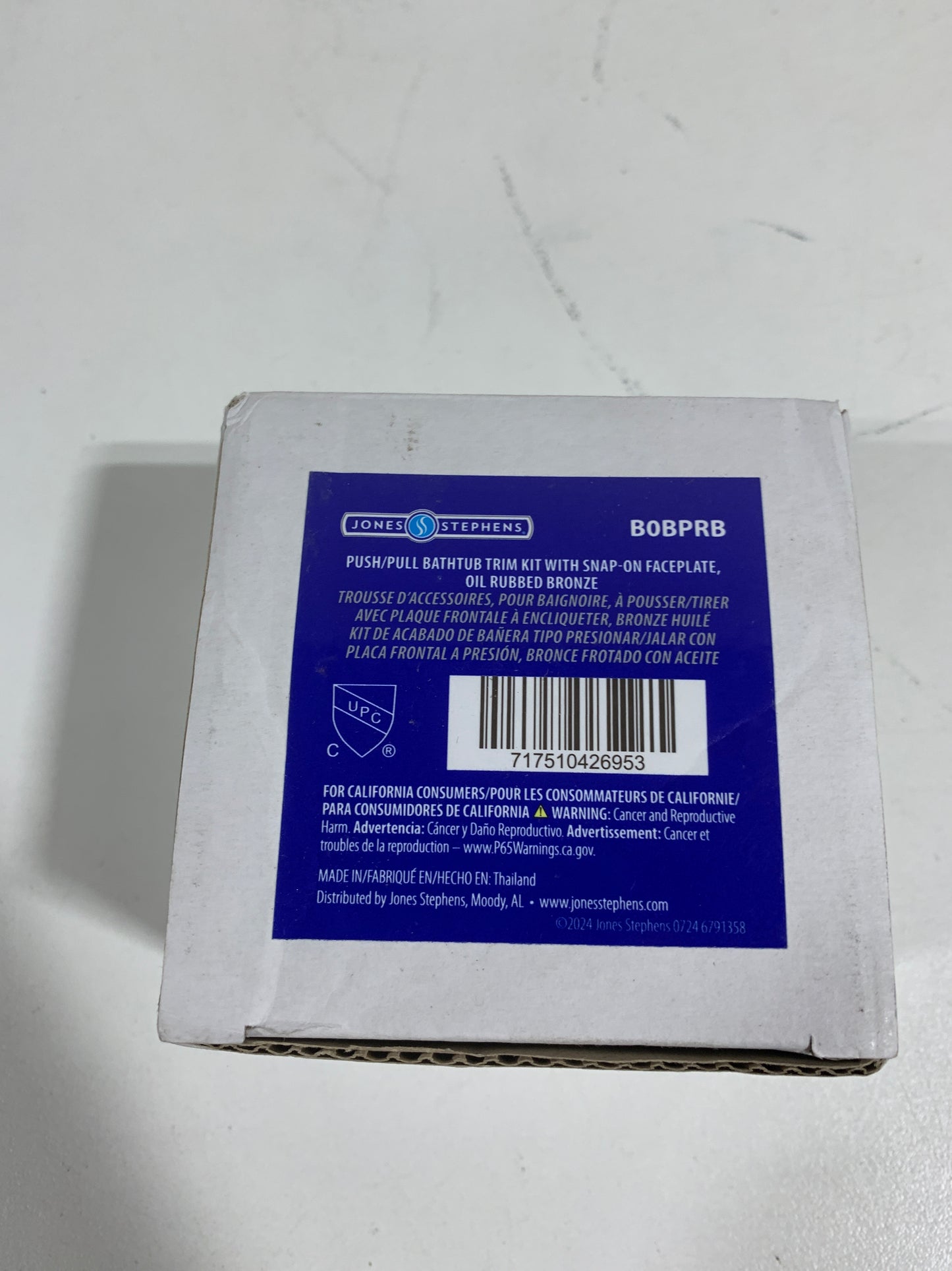 Jones Stephens B0BPRB Brass Overflow Faceplate with Tub Stopper Oil Rubbed Bronze