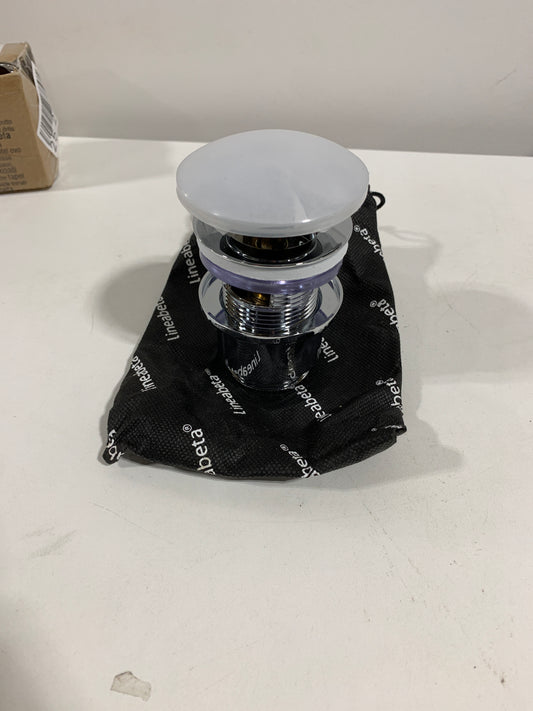 WS Bath Collections Linea 53991 Linea 1-1/4" Pop-up Drain with Click-Clack and Overflow Polished Chrome Sink Accessories