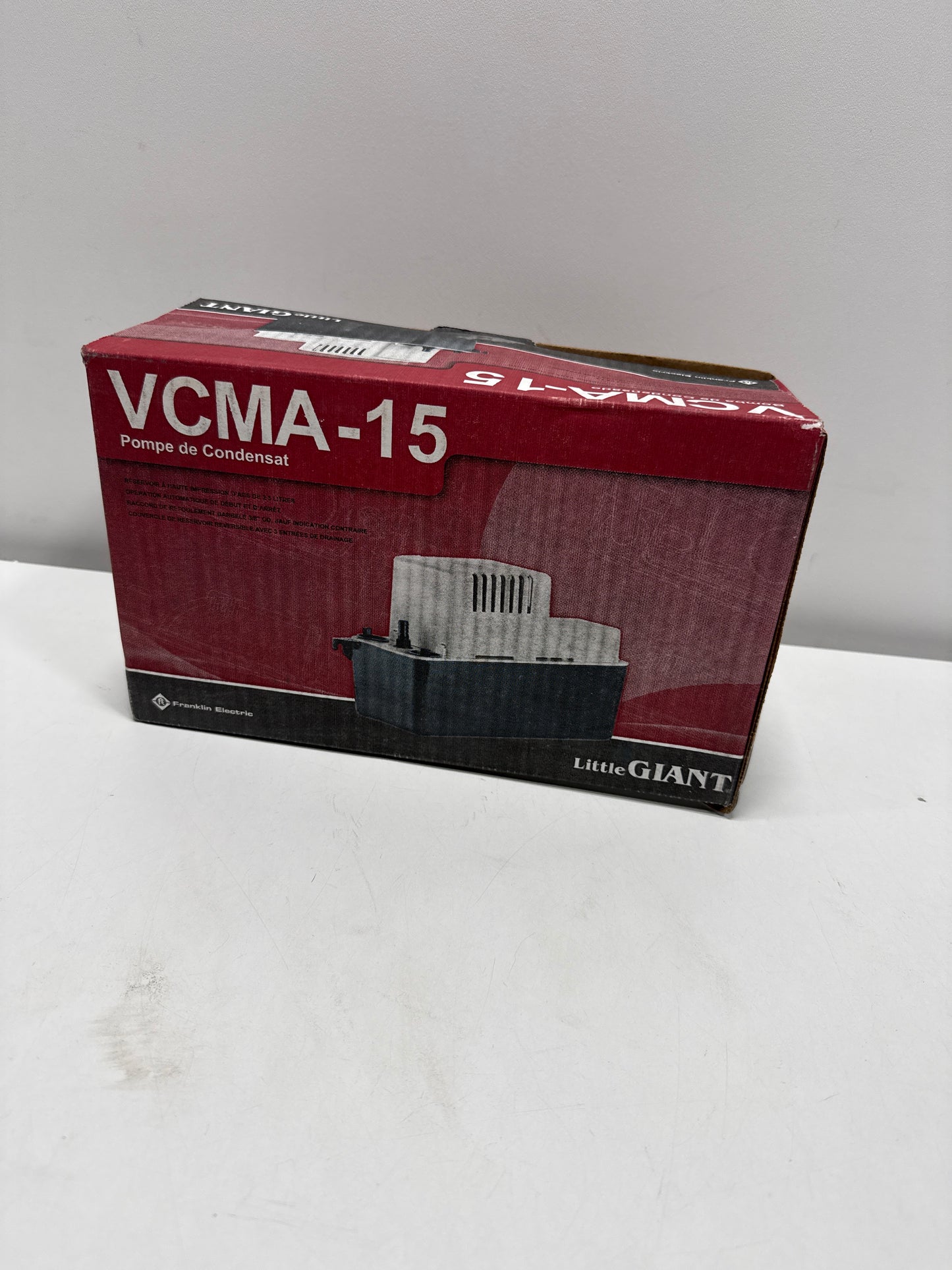 Little Giant VCMA-15ULS 115 Volt, 65 GPH, 1/50 HP Automatic Condensate Removal Pump for HVAC/Refrigeration Systems/Dehumidifiers with Overflow Detection Switch and 6-Foot Cord, White/Black, 554405