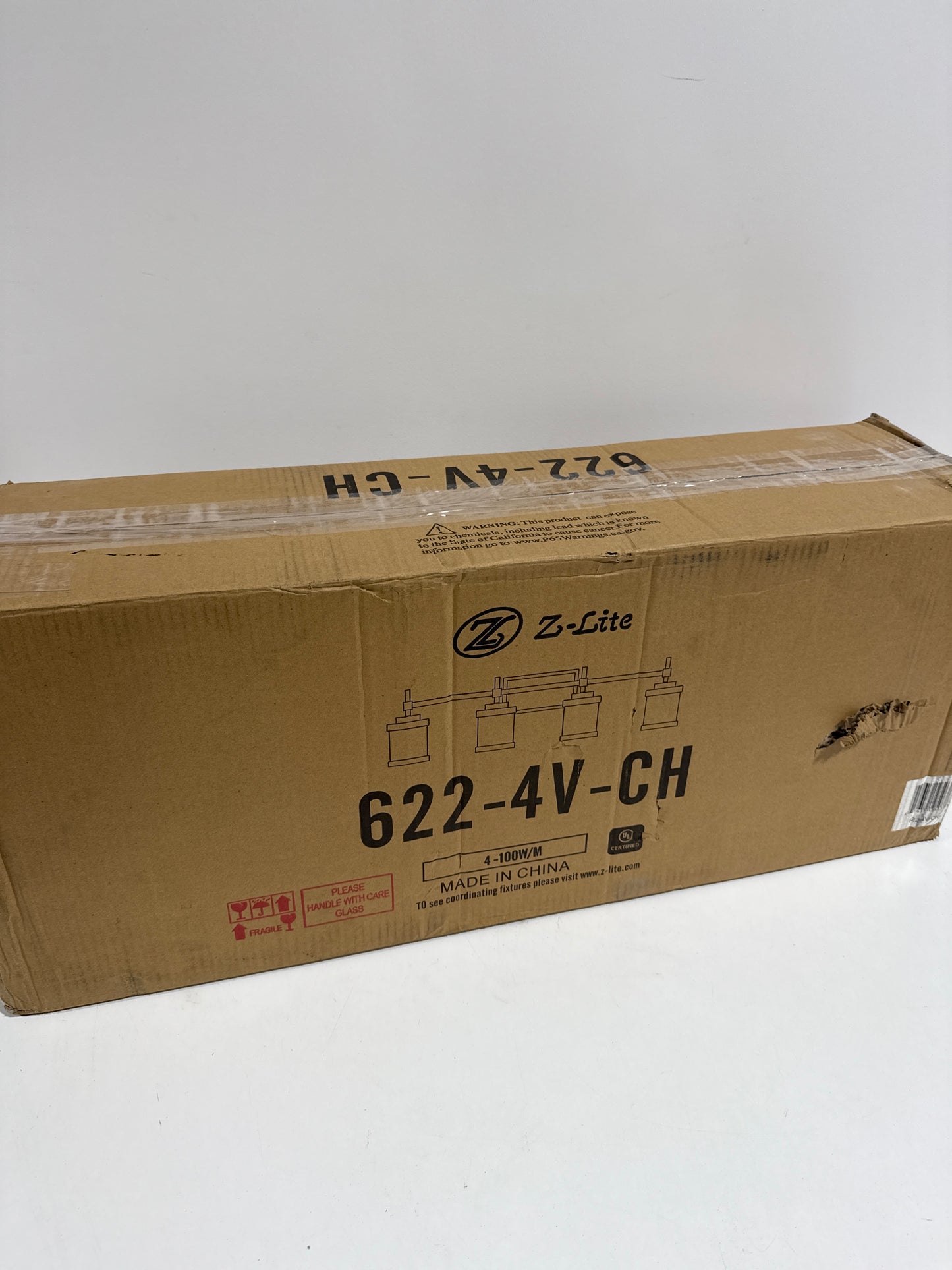 Z-Lite 622-4V-CH Cadoc 4 Light 31.5 Inch Chrome Bath Vanity Light Wall Light