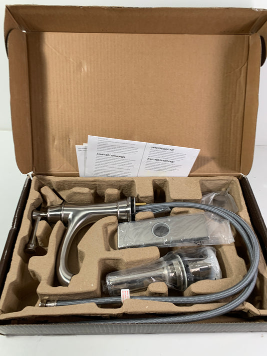 Signature Hardware Vilamonte 1.2 GPM Single Hole Bathroom Faucet with Metal Lever Handle and Pop-Up Drain Assembly