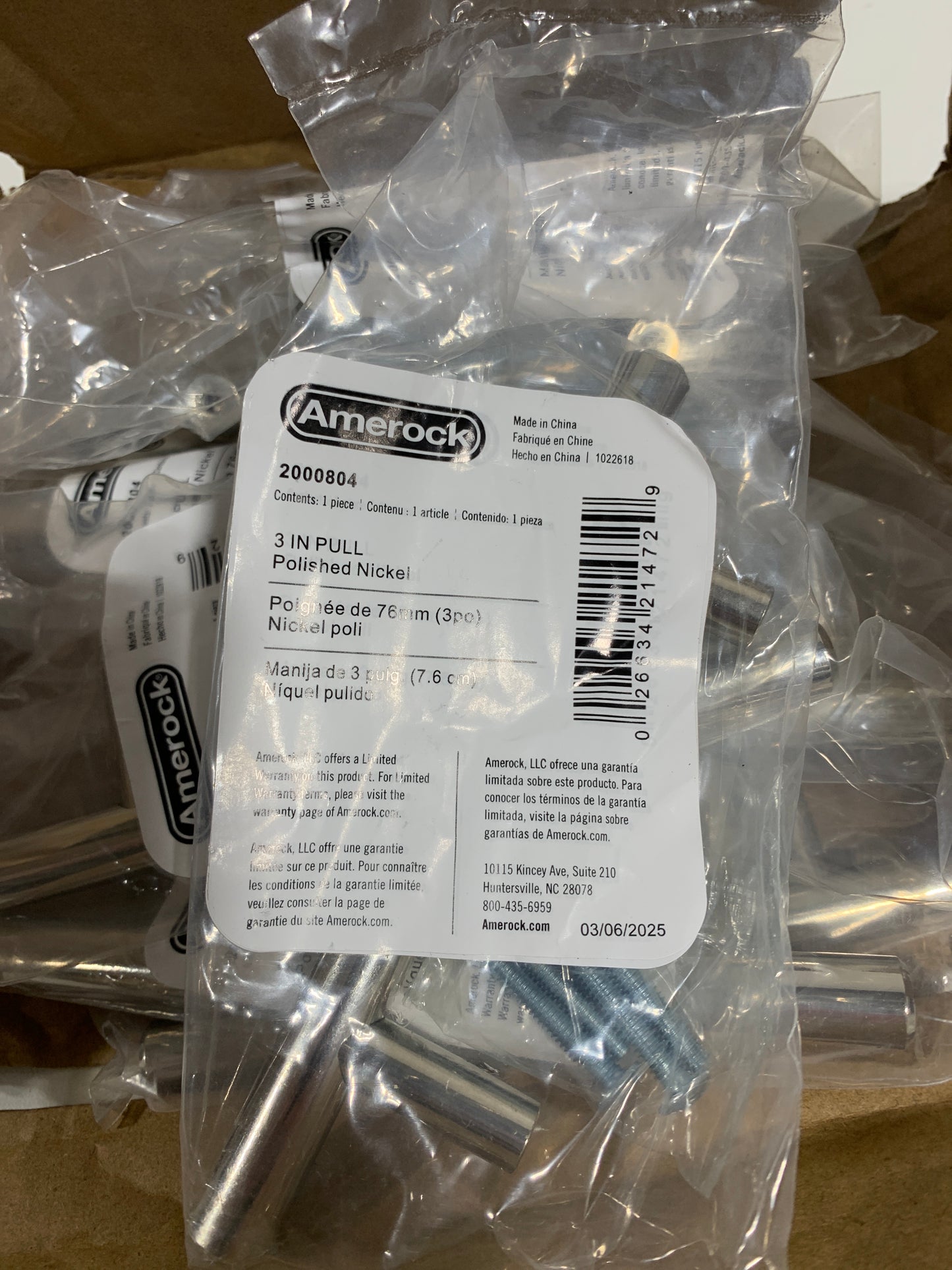 9 Bar Pulls 3 in. (76mm) Modern Polished Nickel Bar Cabinet Pull