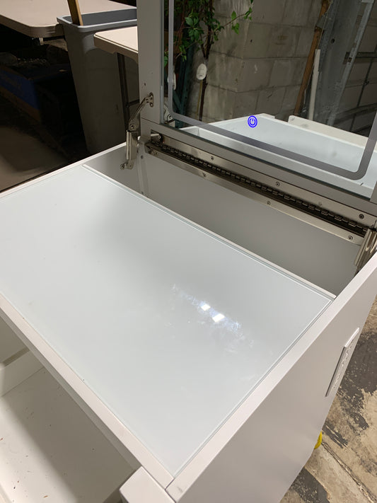 See Desc Odessa Lift-top Vanity with LED Lighted Mirror