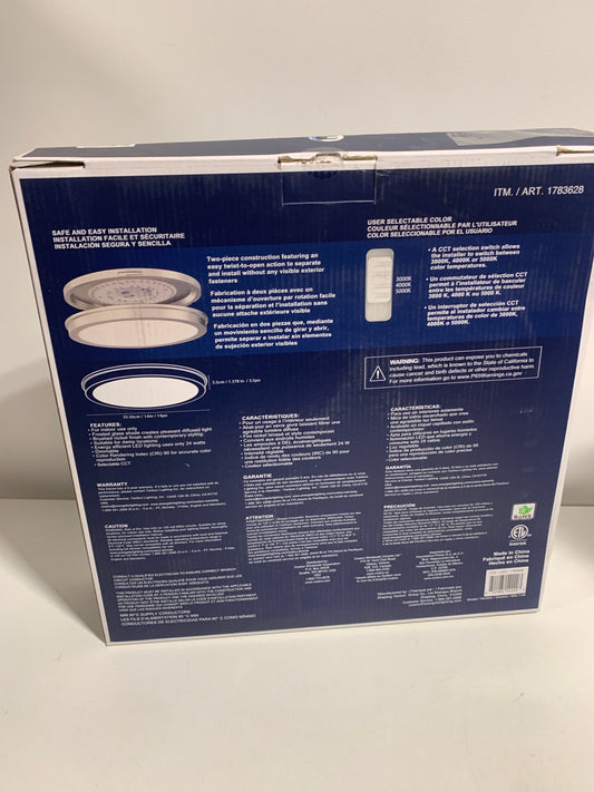 Energetic 14 Slim LED Flush Mount Light Fixture. Brushed Nickel