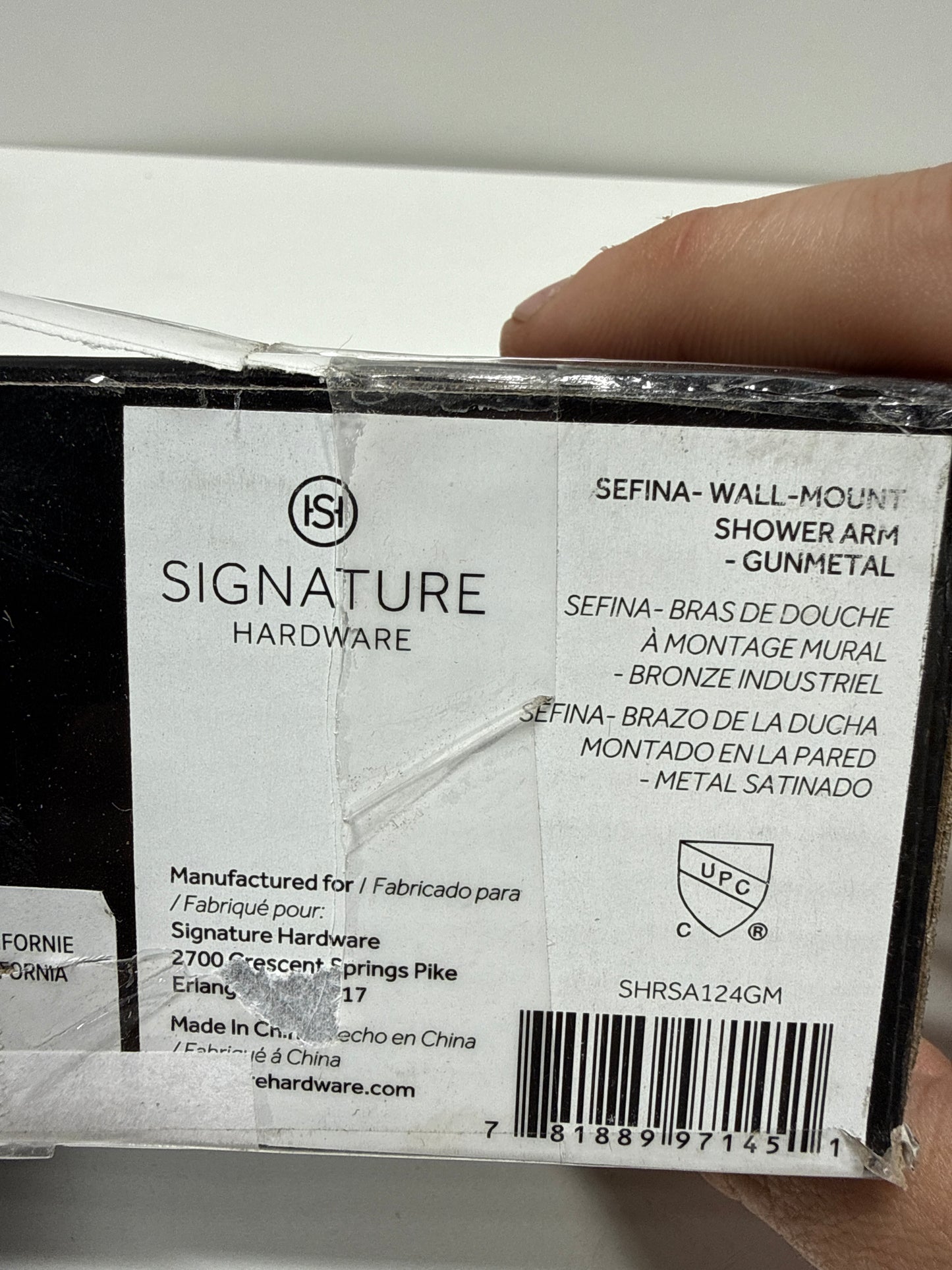 Signature Hardware 953989 12-1/2" Wall Mounted Shower Arm - Gunmetal