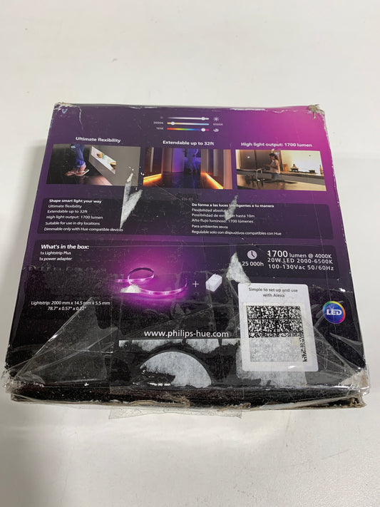 No Plug Used Philips Hue 80 in. Plug-in Bluetooth LED Lightstrip Plus Base 555334